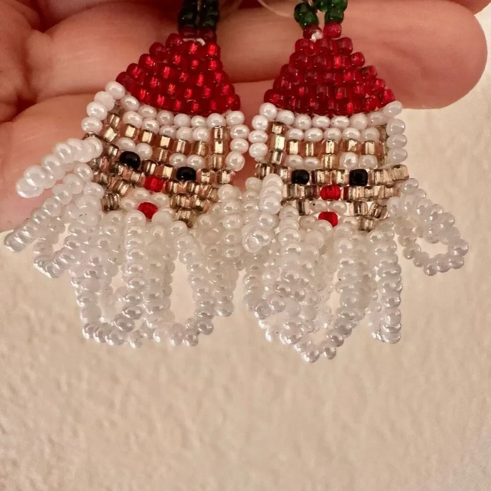 Beaded Santa Claus earrings